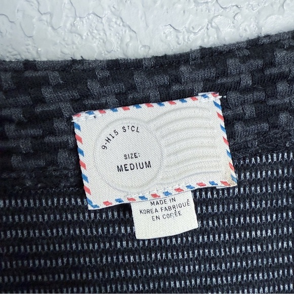 Anthropologie (Postmark) Houndstooth & Lace Tunic / Dress M - Grey Black Knit - Picture 7 of 9